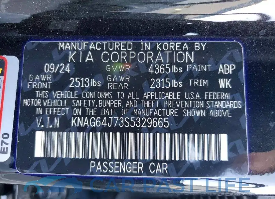 KNAG64J73S5329665# 13