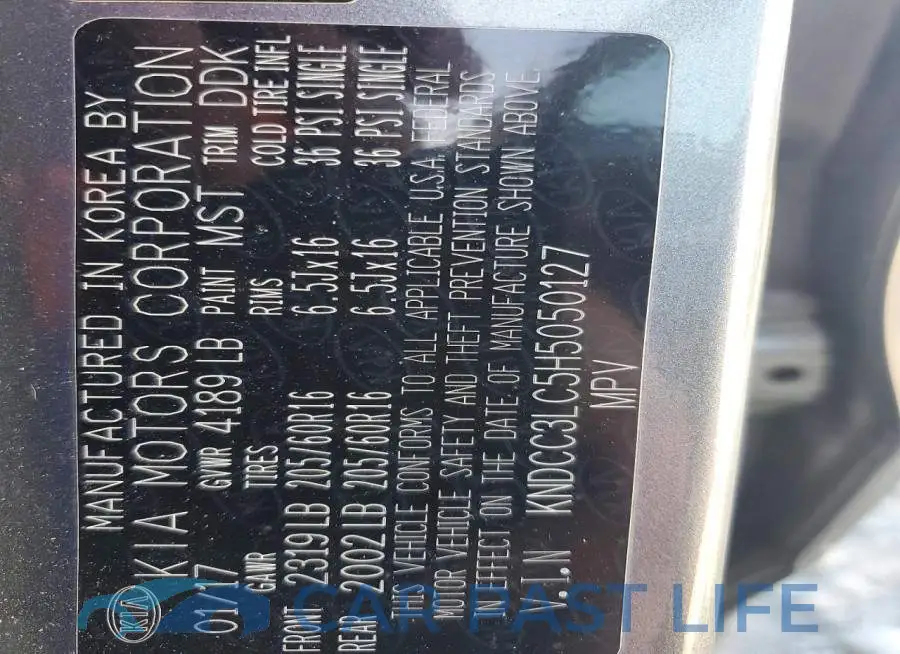 KNDCC3LC5H5050127# 12