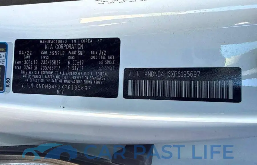 KNDNB4H3XP6195697# 10