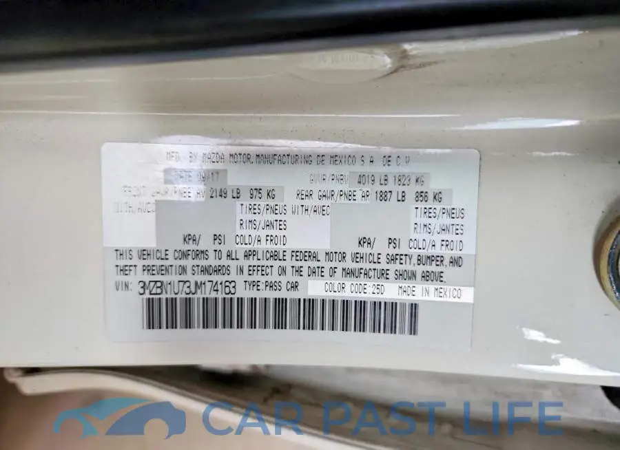 3MZBN1U73JM174163# 12