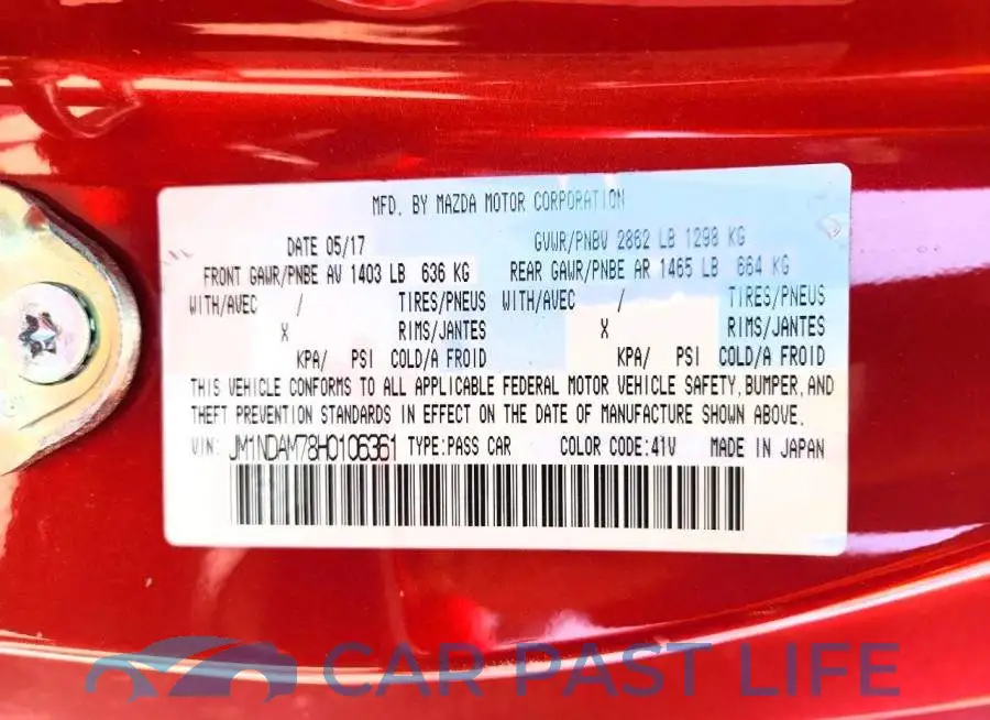 JM1NDAM78H0106361# 12