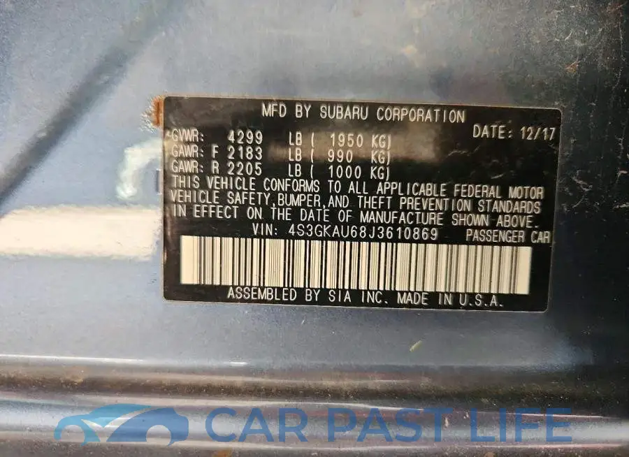 4S3GKAU68J3610869# 12