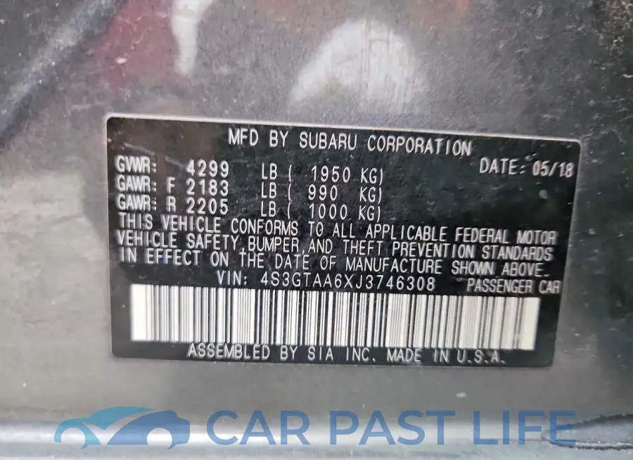 4S3GTAA6XJ3746308# 13