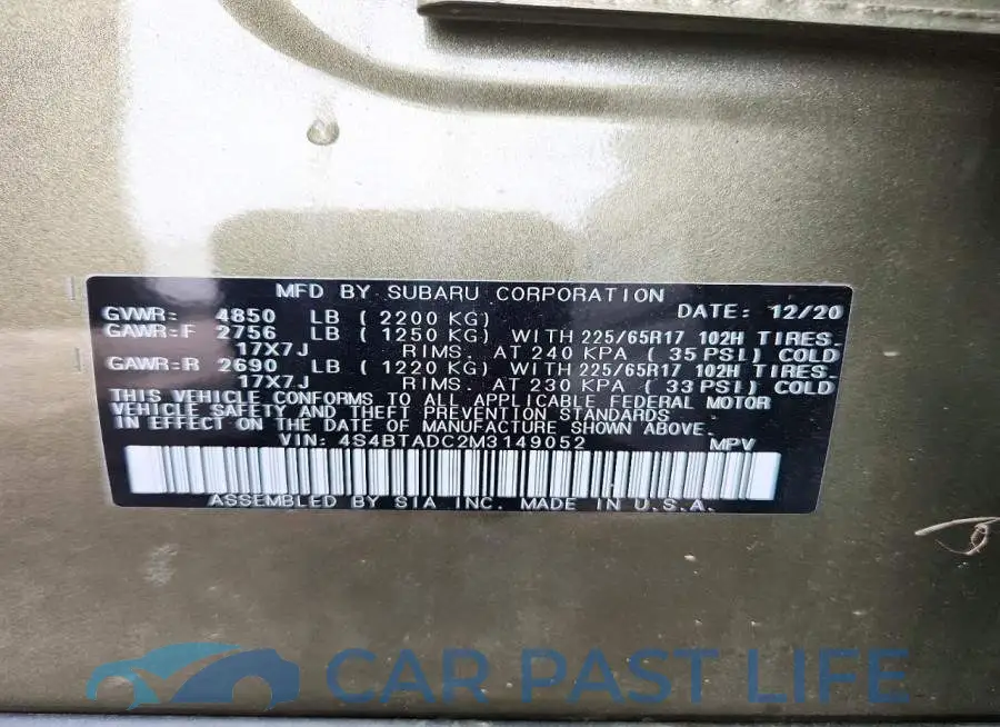 4S4BTADC2M3149052# 12