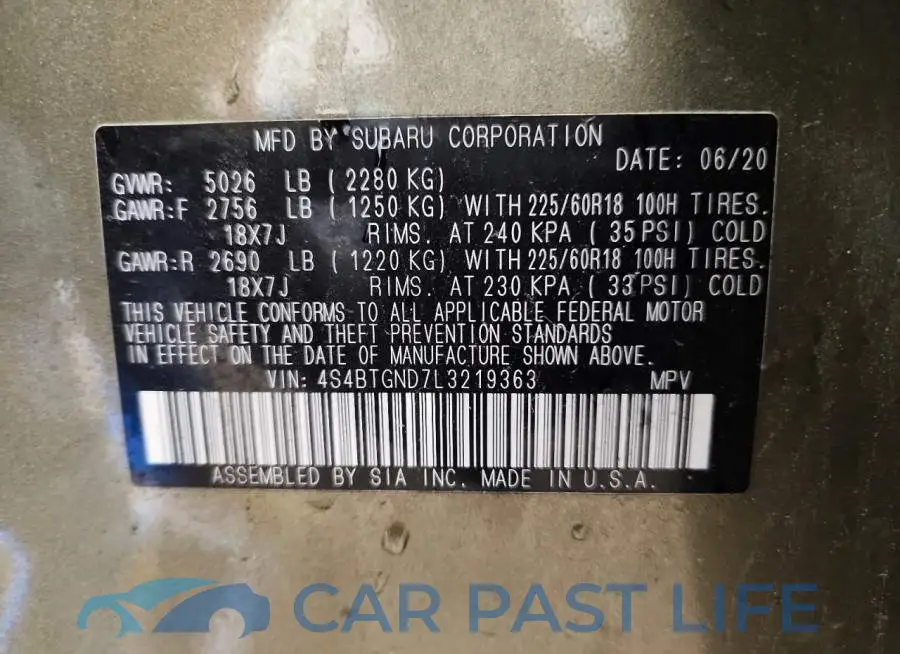 4S4BTGND7L3219363# 14