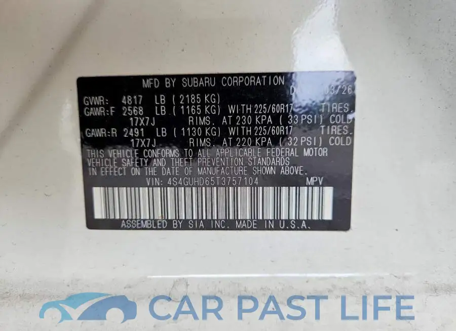 4S4GUHD65T3757104# 13