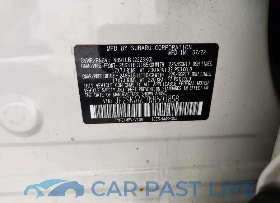 JF2SKAAC7NH503858# 13