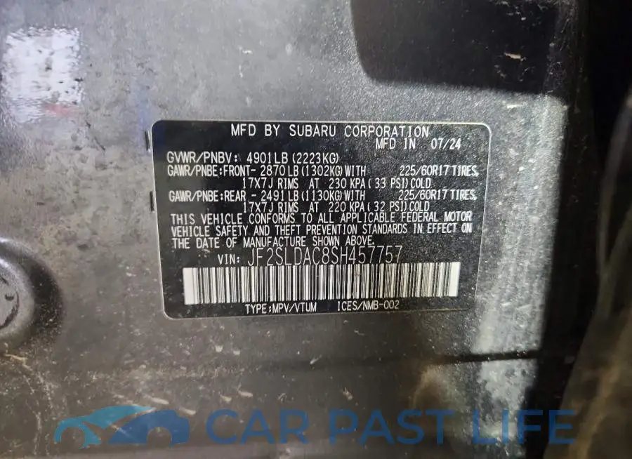 JF2SLDAC8SH457757# 12