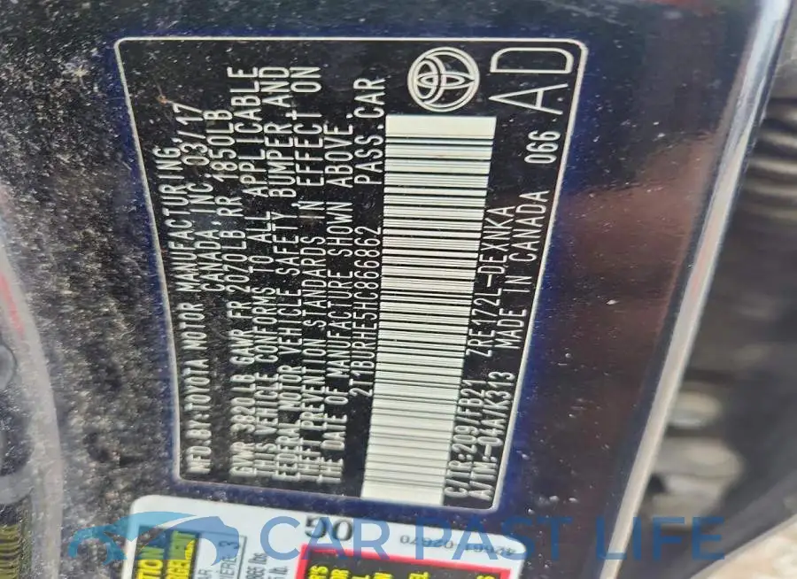 2T1BURHE5HC866862# 12