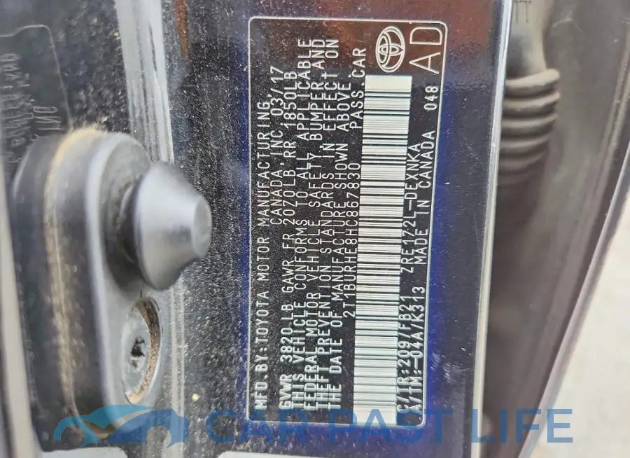 2T1BURHE8HC867830# 12