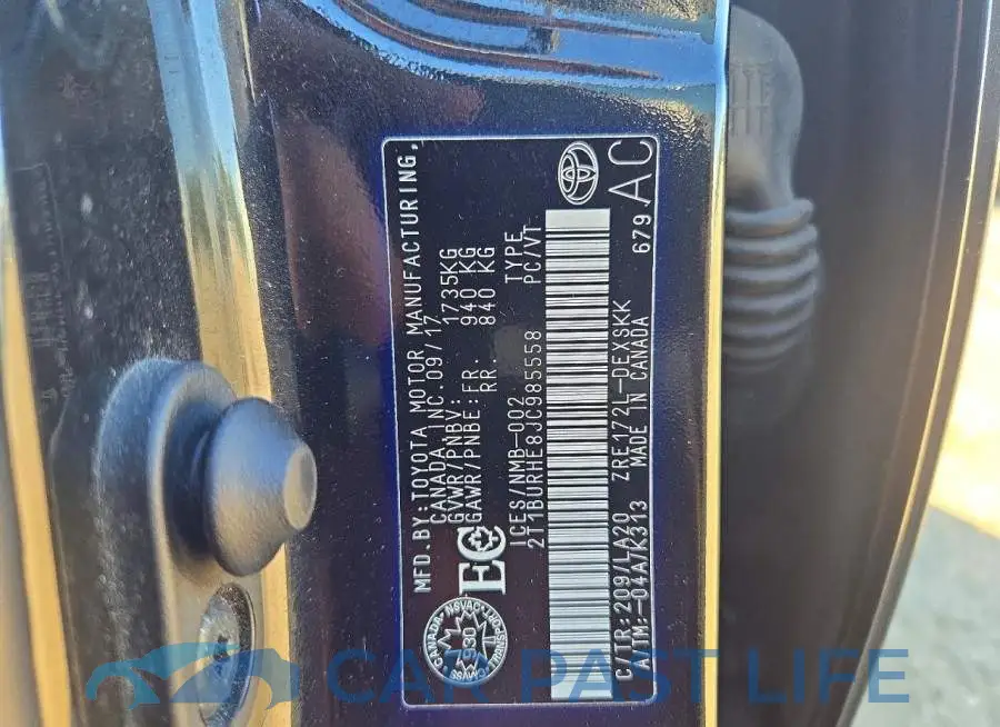 2T1BURHE8JC985558# 12