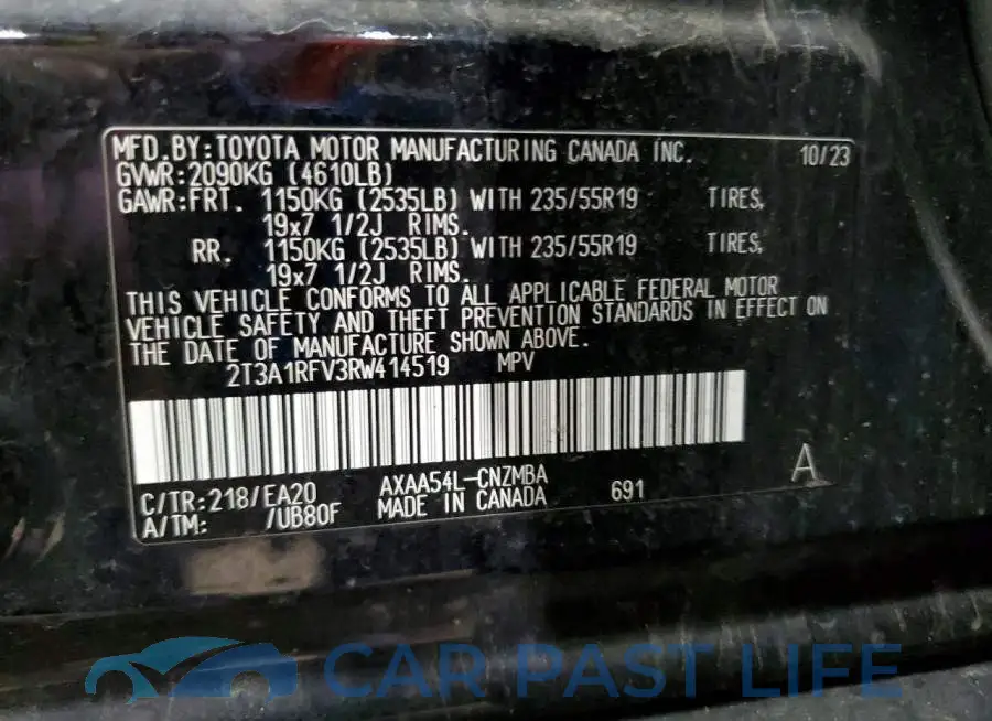 2T3A1RFV3RW414519# 14
