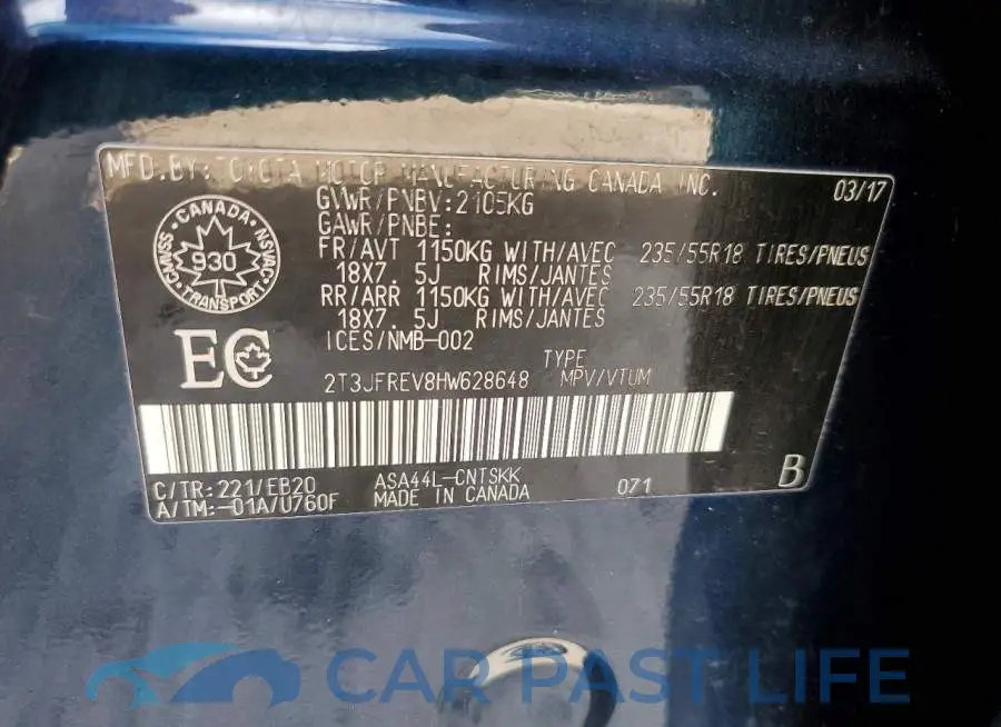 2T3JFREV8HW628648# 13