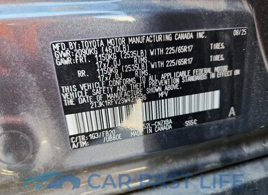 2T3K1RFV2SW421536# 12