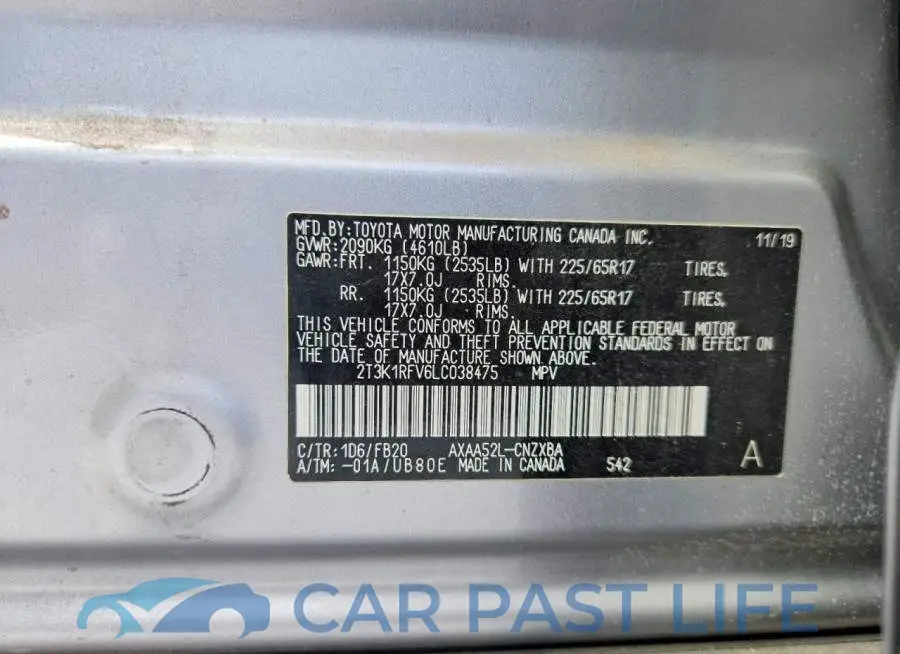 2T3K1RFV6LC038475# 13