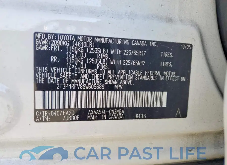 2T3P1RFV8SW605689# 13