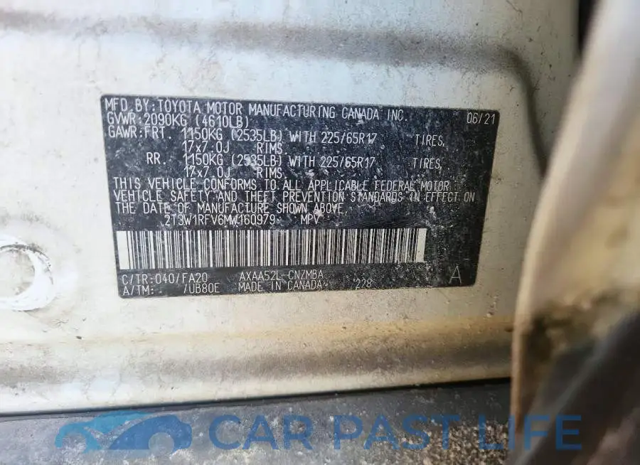2T3W1RFV6MW160979# 13
