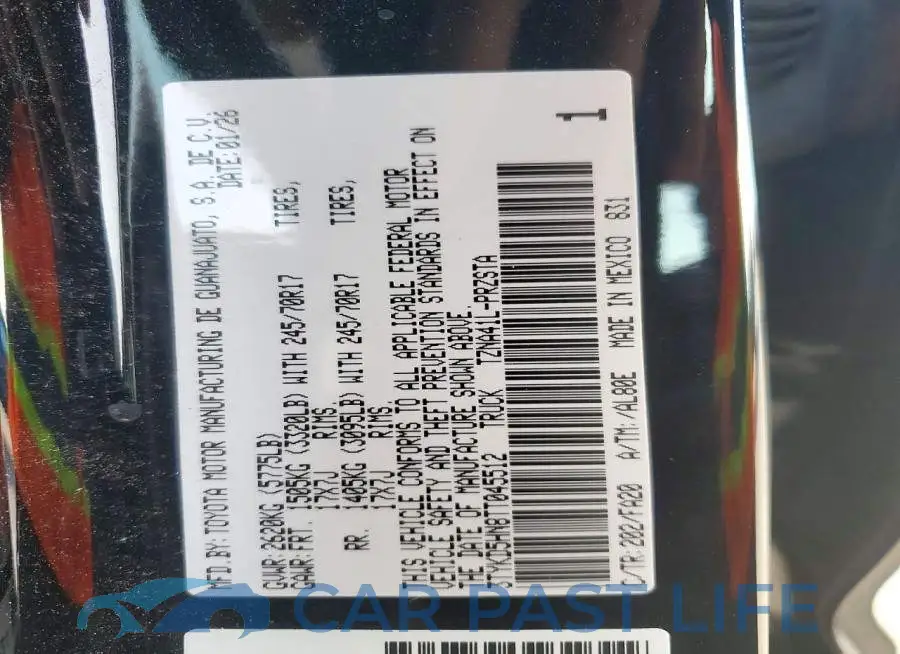 3TYKD5HN8TT045512# 12