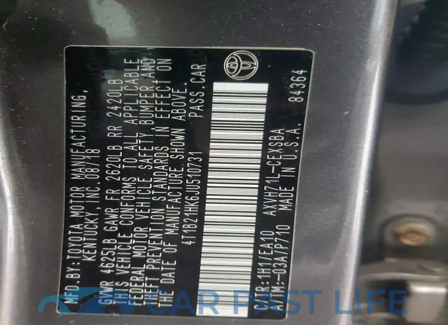 4T1B21HK6JU510731# 12
