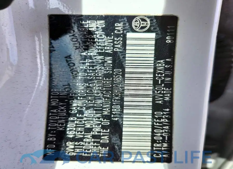 4T1BD1FK3HU216520# 12