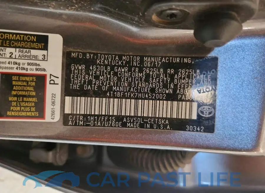 4T1BF1FK7HU452002# 12
