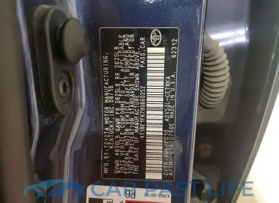 4T1BF1FK7HU660252# 13