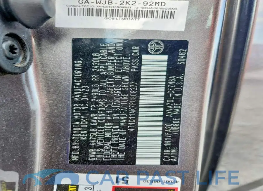 4T1C11AK7PU808277# 12