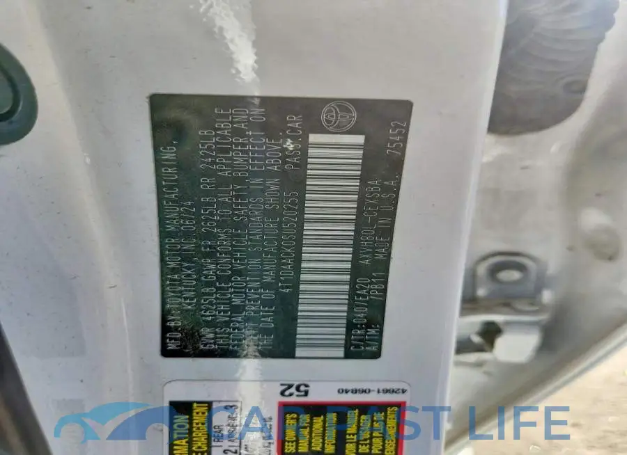 4T1DAACK0SU520255# 12