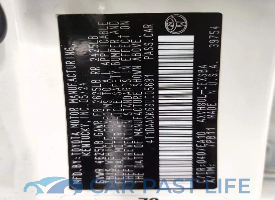 4T1DAACK6SU005681# 12