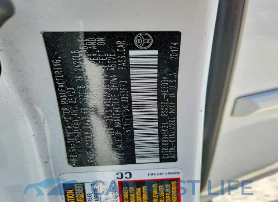 4T1FZ1FBXLU052873# 13