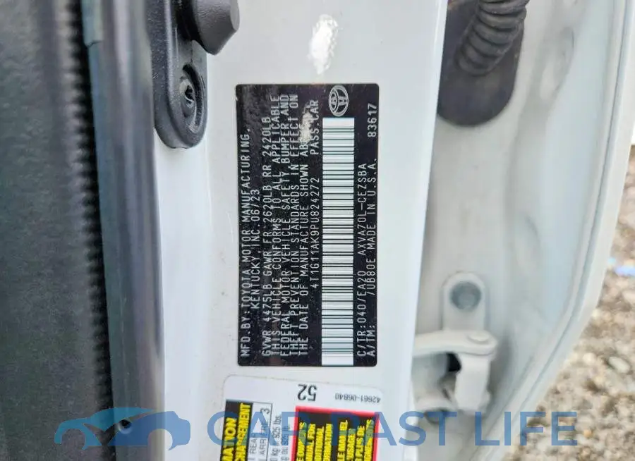 4T1G11AK9PU824272# 12