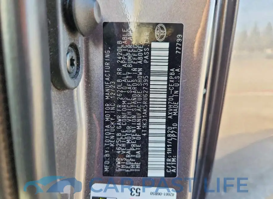 4T1K31AK5RU627395# 12