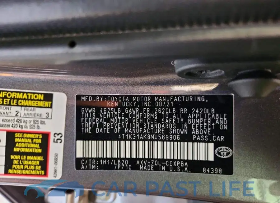 4T1K31AK8MU569906# 12