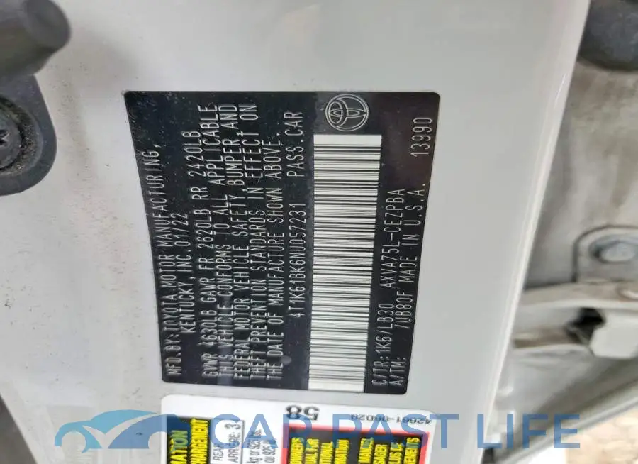 4T1K61BK6NU057231# 12