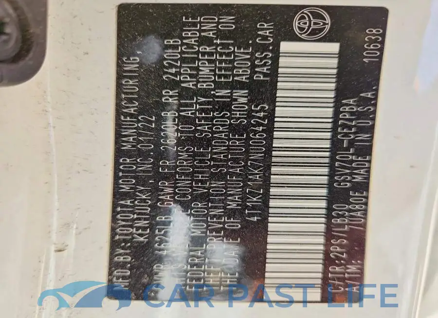 4T1KZ1AK7NU064245# 13