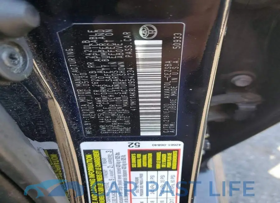 4T1M11AK8LU954234# 12
