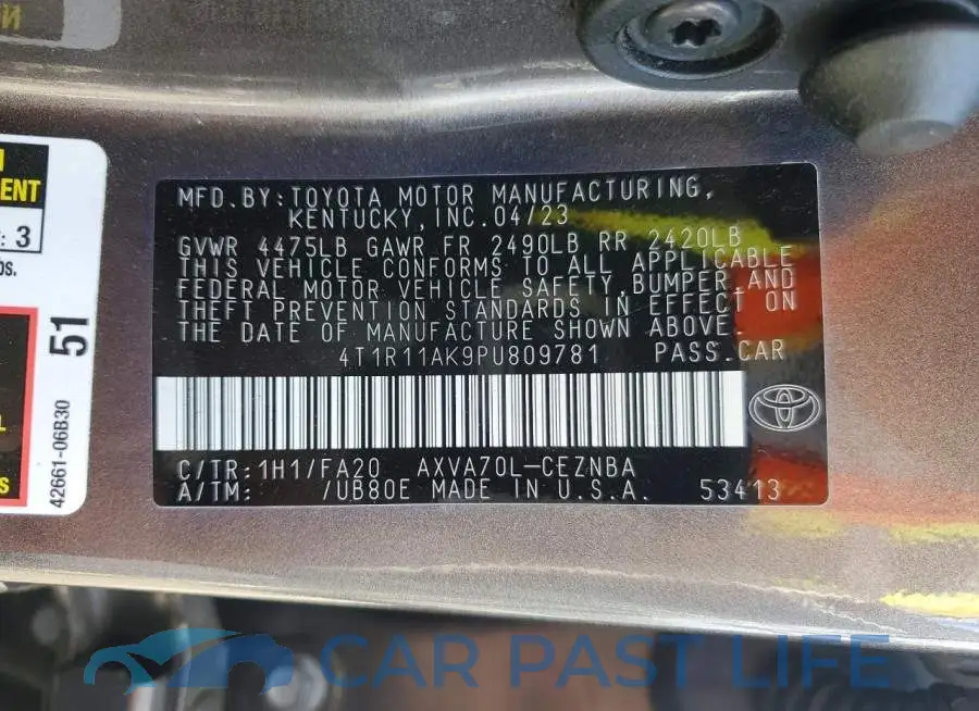 4T1R11AK9PU809781# 12