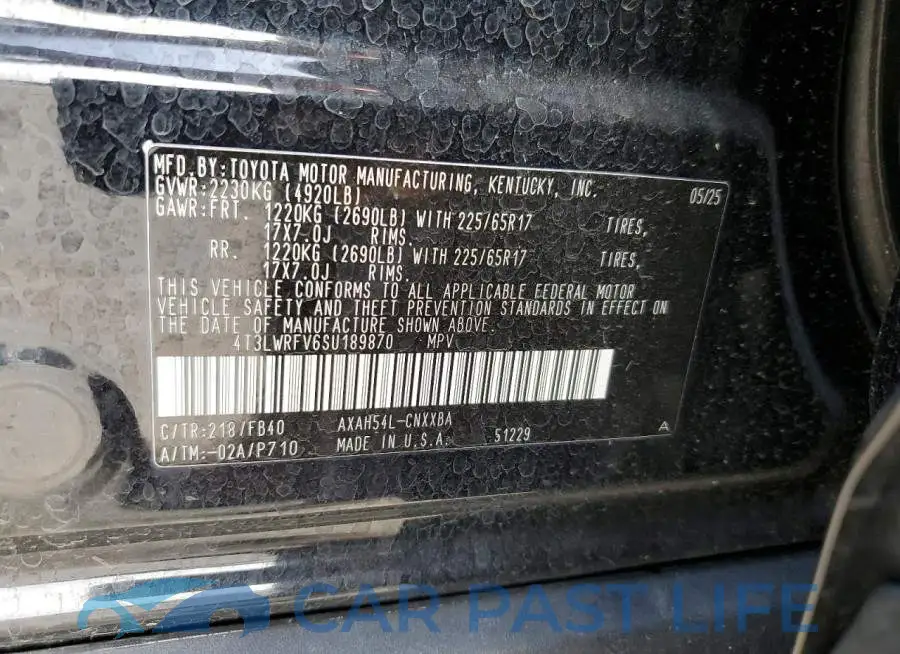 4T3LWRFV6SU189870# 13