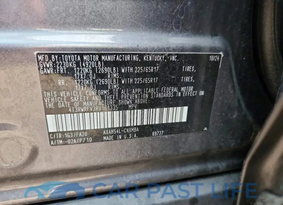4T3RWRFV3RU161335# 13