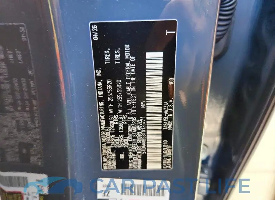 5TDAAAB53TS136771# 13