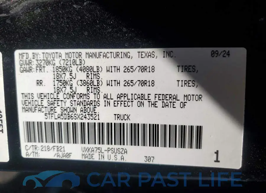5TFLA5DB6SX243521# 13