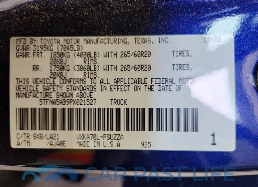 5TFNA5AB9PX021527# 13