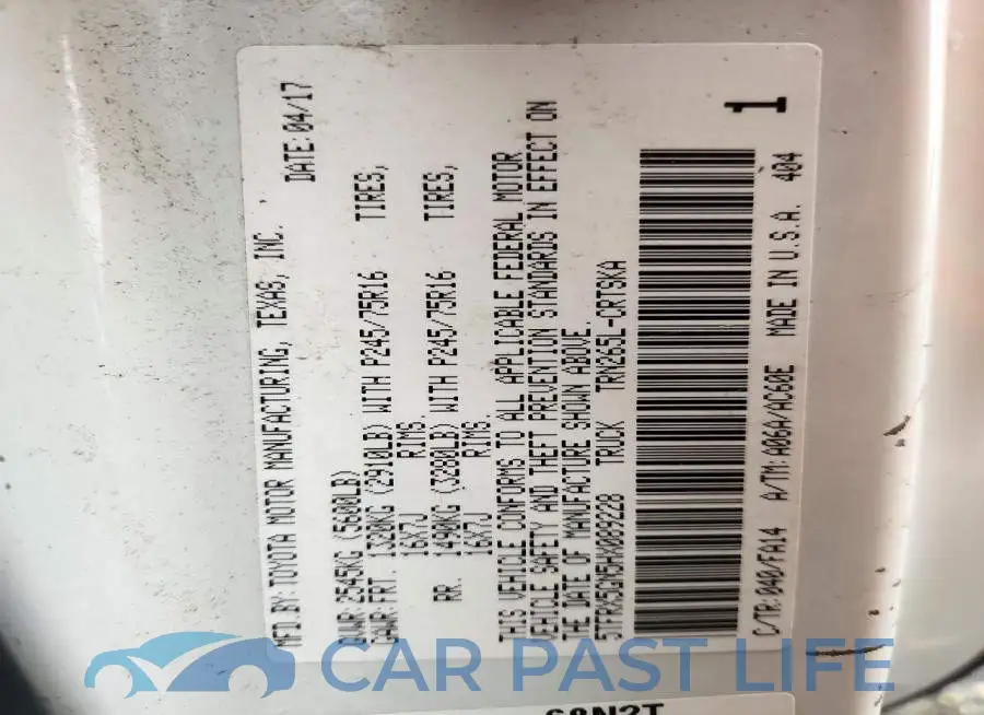 5TFRX5GN5HX089228# 12