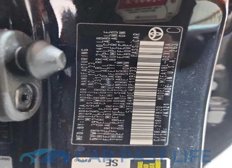 5YFB4MDE4RP119733# 12