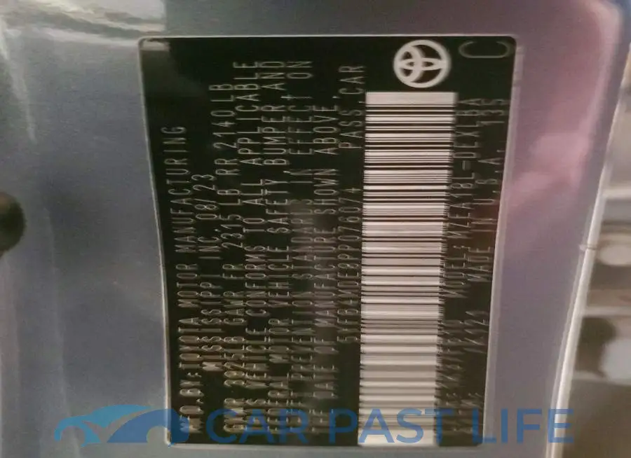 5YFB4MDE8PP076074# 12