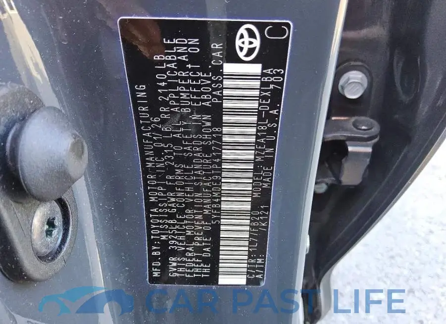 5YFB4MDE9TP417718# 12