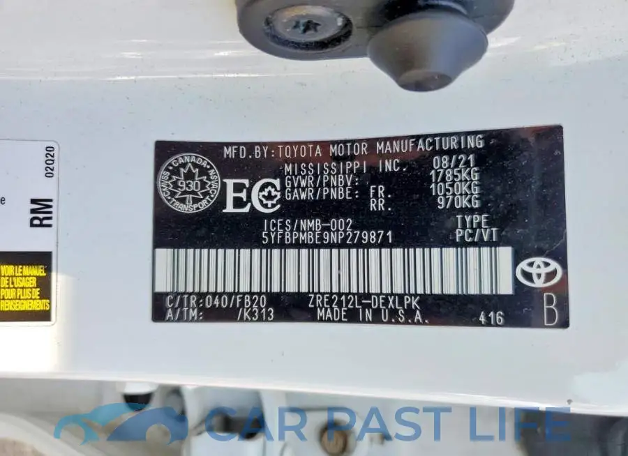5YFBPMBE9NP279871# 12