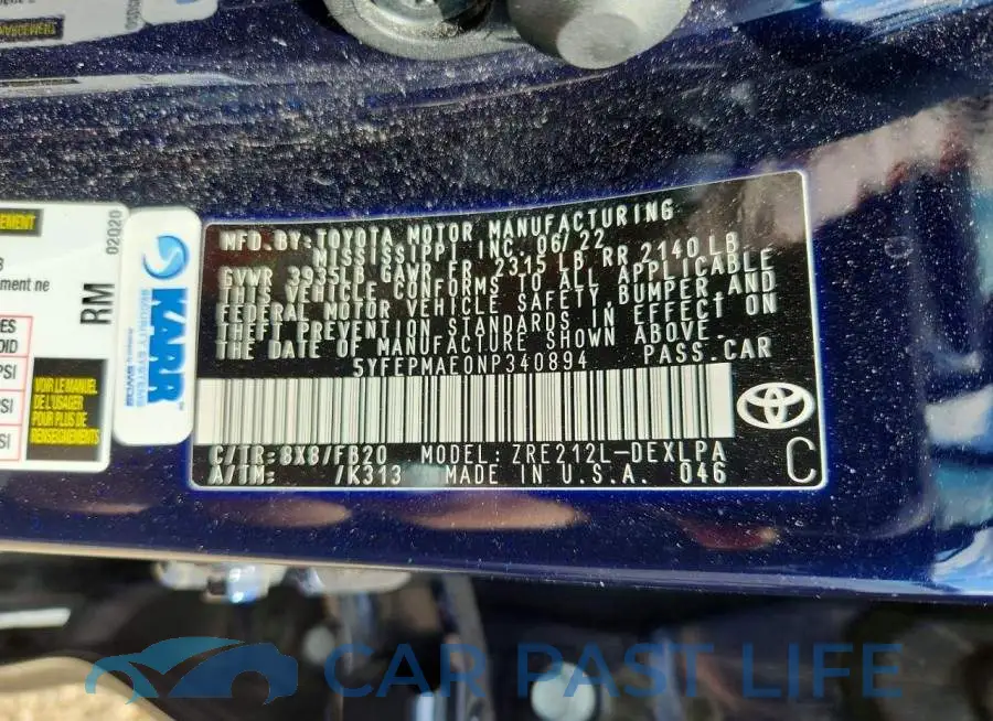 5YFEPMAE0NP340894# 13