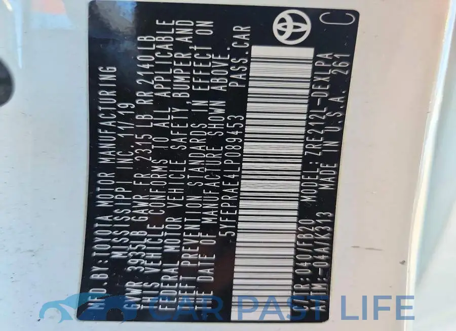 5YFEPRAE4LP089453# 13
