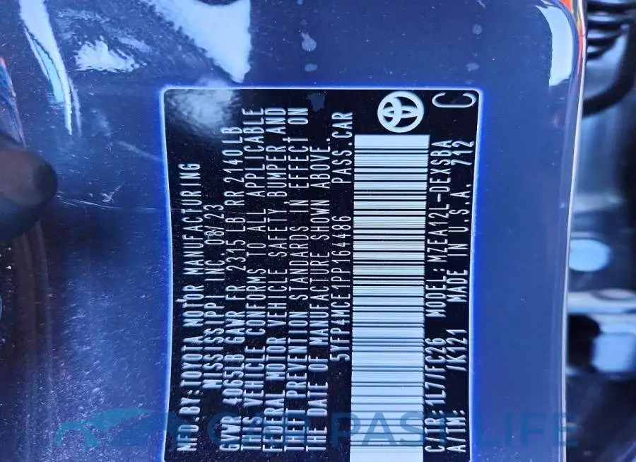 5YFP4MCE1PP164486# 12
